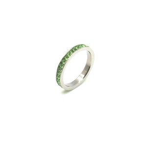Stainless Steel August ( Peridot ) Eternity Band